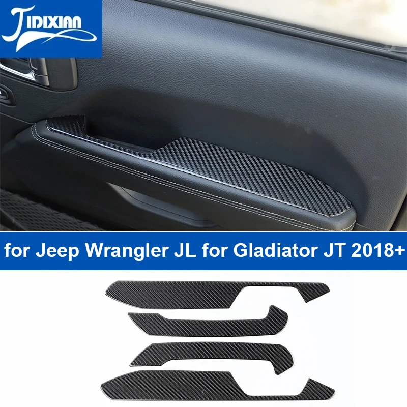 Jidixian Car Door Dvere Inner Grab Handle Decoration Cover pre Jeep Wrangler JL pre gladiátor JT 2018 2019 2020 2021 2022 2023 2024 hore