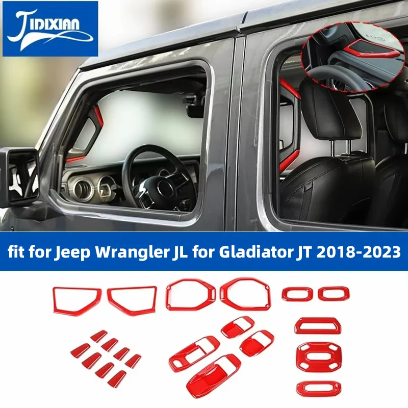 Jidixian Red Car Interior Decoration Sit Covit pre Jeep Wrangler JL Gladiator JT 2018 2019 2020 2021 2022 2023 Príslušenstvo