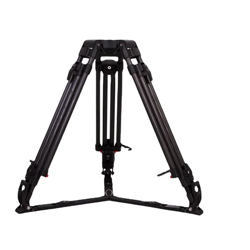 Jiepai JP-2415T 100 kg Profesionálne uhlíkové vlákno videokamera statív / hliníkový statív 150 mm misa 24 mm rúrka s prenosným taškou