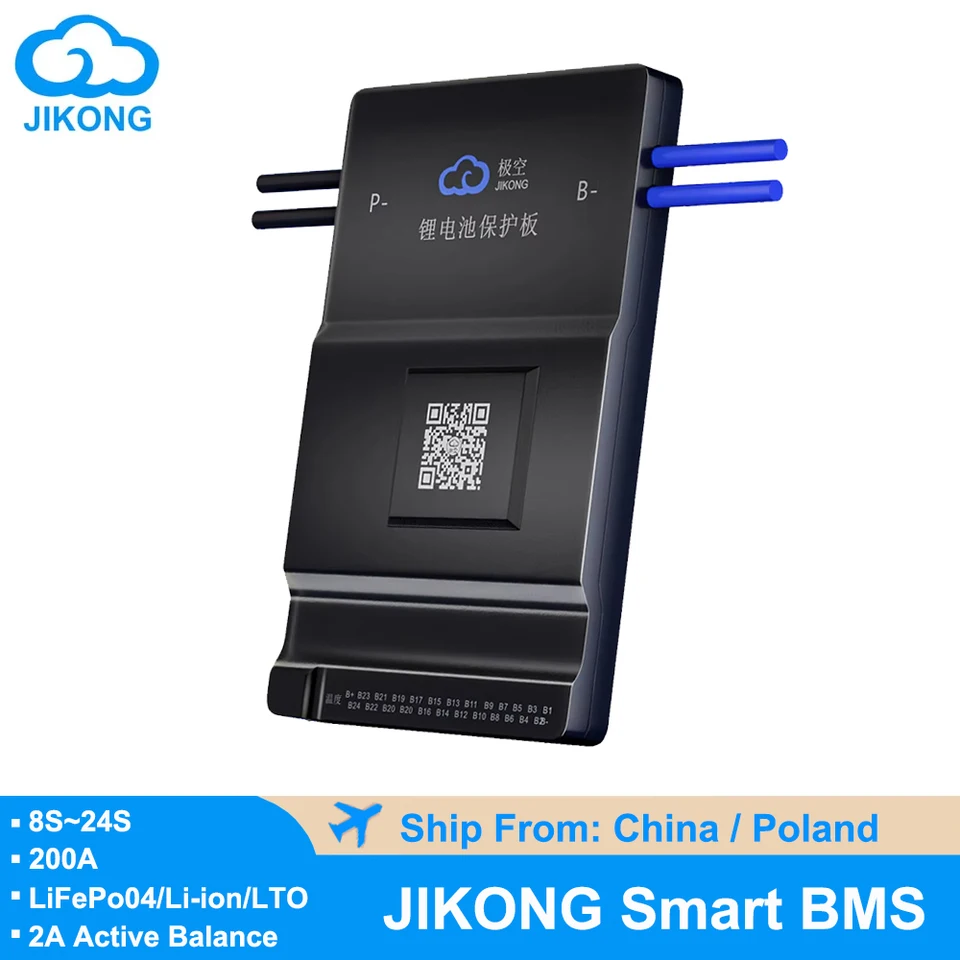 Jikong BMS Active Balance Teat Can 8 12s 13s 14s 16s 17s 20s 24s 60a 80a 100a 150a 200a Smart Bms LifePo4 Li-ion LTO vyvažovač