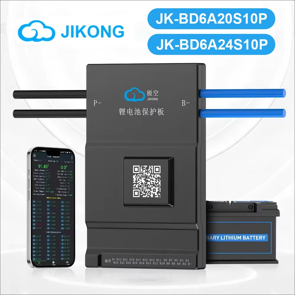 Jikong BMS JK-BD6A20S10P JK-BD6A24S10P 8S ~ 24S 100A LI-ION LIFEPO4 LTO batérie BMS SMART ACTION Balance BMS prúd 0.6a