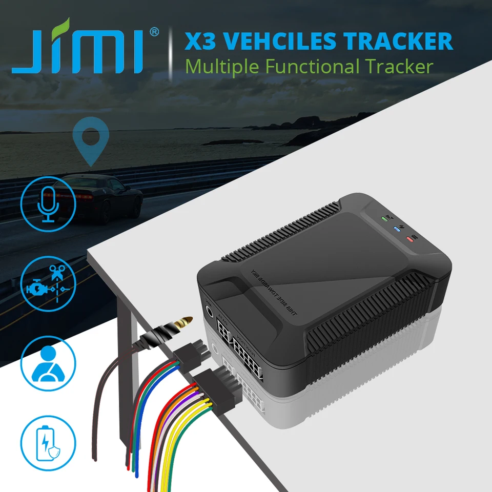 Jimi X3 Multifunkčný vozidlo GPS Tracker s batériou v reálnom čase GPS+AGPS sledovanie obojsmerného rozhovoru RFID pre taxíky na sledovanie vozidiel