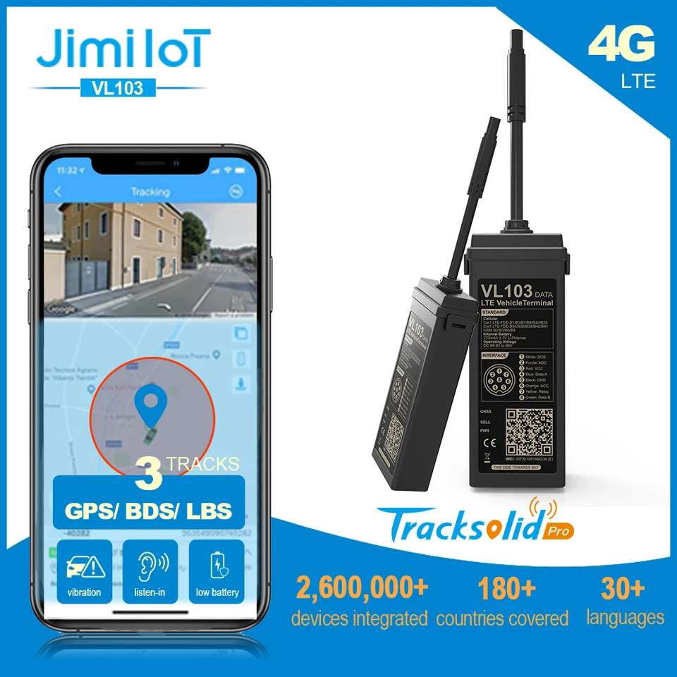 JIMIIOT VL103M/D MINI GPS Tracker pre motocykel 4G Alarmový diaľkový odrezaný odrezaný paliv