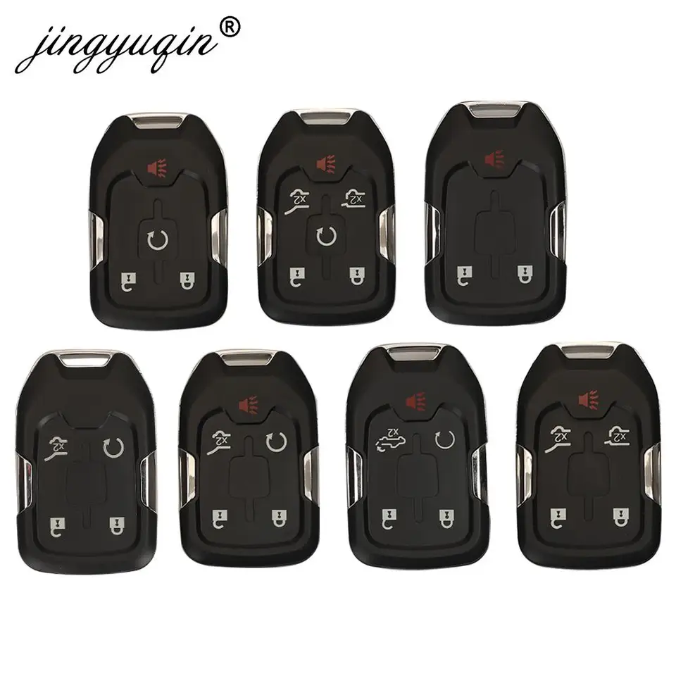 Jingyuqin 10pcs 3/4/5/6 BTN Smart Keyless Fob Shell pre Chevrolet Tahoe Silverado Suburban Tahoe GMC Sierra Acadia Terrain Yukon