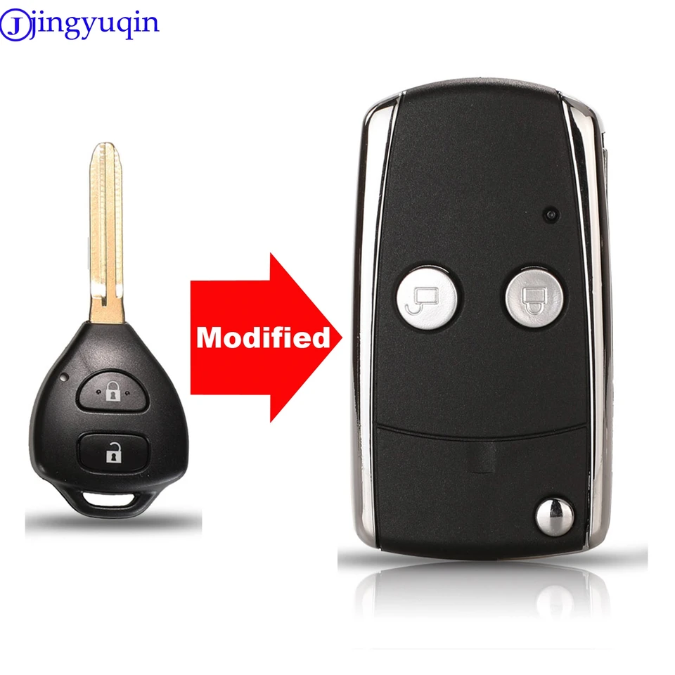 Jingyuqin 10ps 2b upravený skladací diaľkový kryt automobilu pre Toyota Camry Corolla Avalon Echo Avensis Tarago Prado Toy43