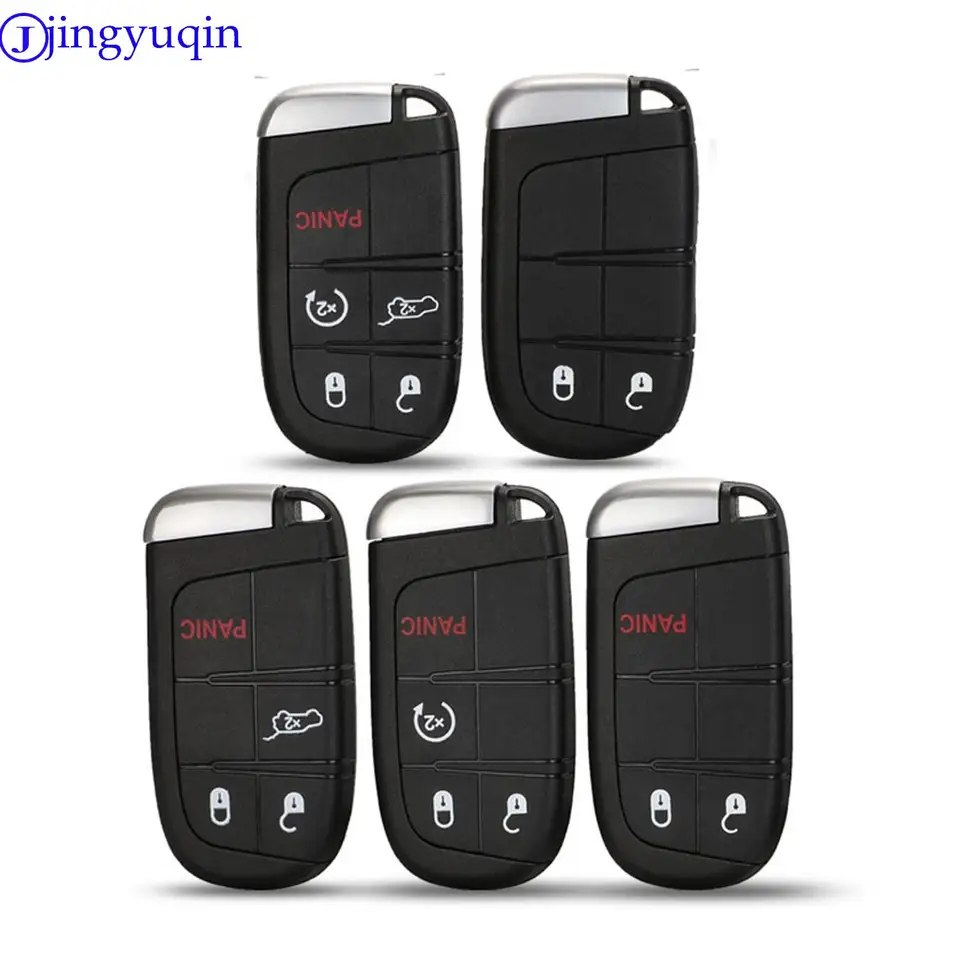 Jingyuqin 2/3/4/5 Tlačidlá pre diaľkové kľúče shellové puzdro pre Chrysler Jeep Dodge Challenger Charger Dart Durango 2011-2018