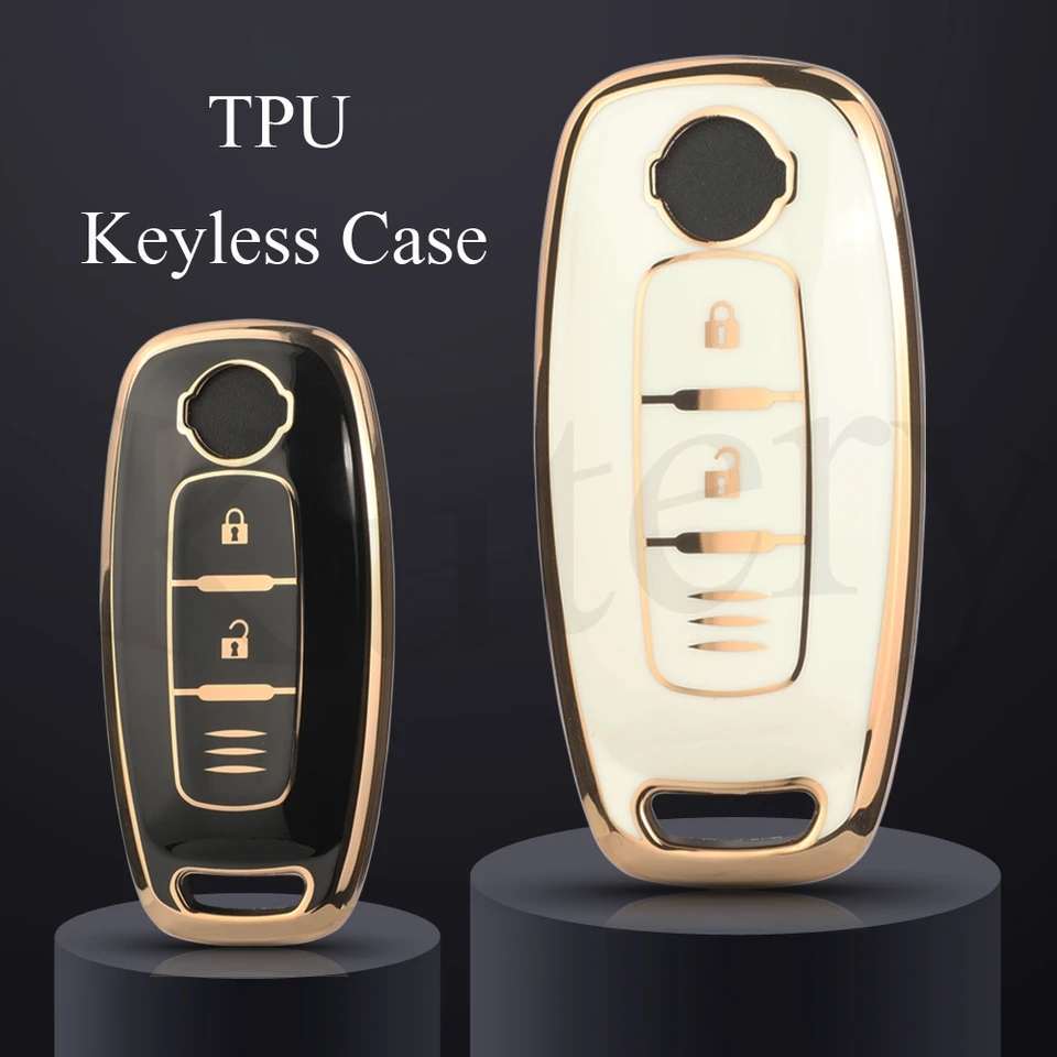 Jingyuqin 2 tlačidlá Nové mäkké TPU diaľkové kľúče inteligentných automobilov pre Nissan Kicks X-Trail Rogue Ariya Key Protections Accessories