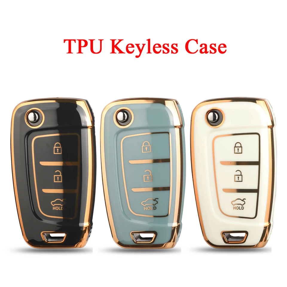 Jingyuqin 2btn Nový mäkký TPU diaľkový inteligentný automobil Key pre Hyundai Azera Elantra Solaris Tucson I30 I35 I40 Kona Genesis Santa Fe