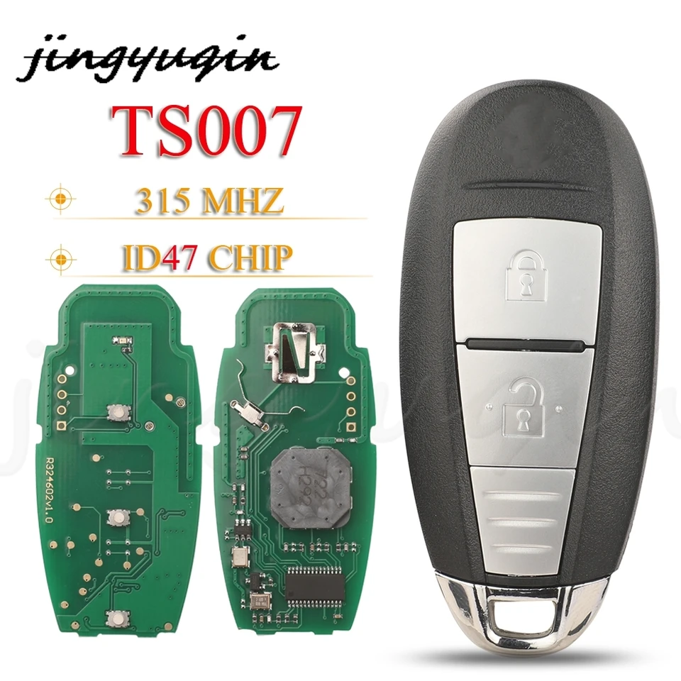 Jingyuqin 2Buttons TS007 Smart Remote Car Key FOB 315MHz ID47 Chip pre Suzuki Swift SX4 Vitara 2010-2015