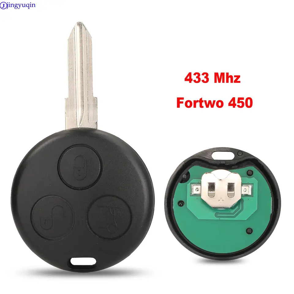 Jingyuqin 3 tlačidlá vzdialené auto pre Mercedes Benz Key Smart Fortwo 450 Forfour Roadster Chiave 433MHz Auto Key Blade