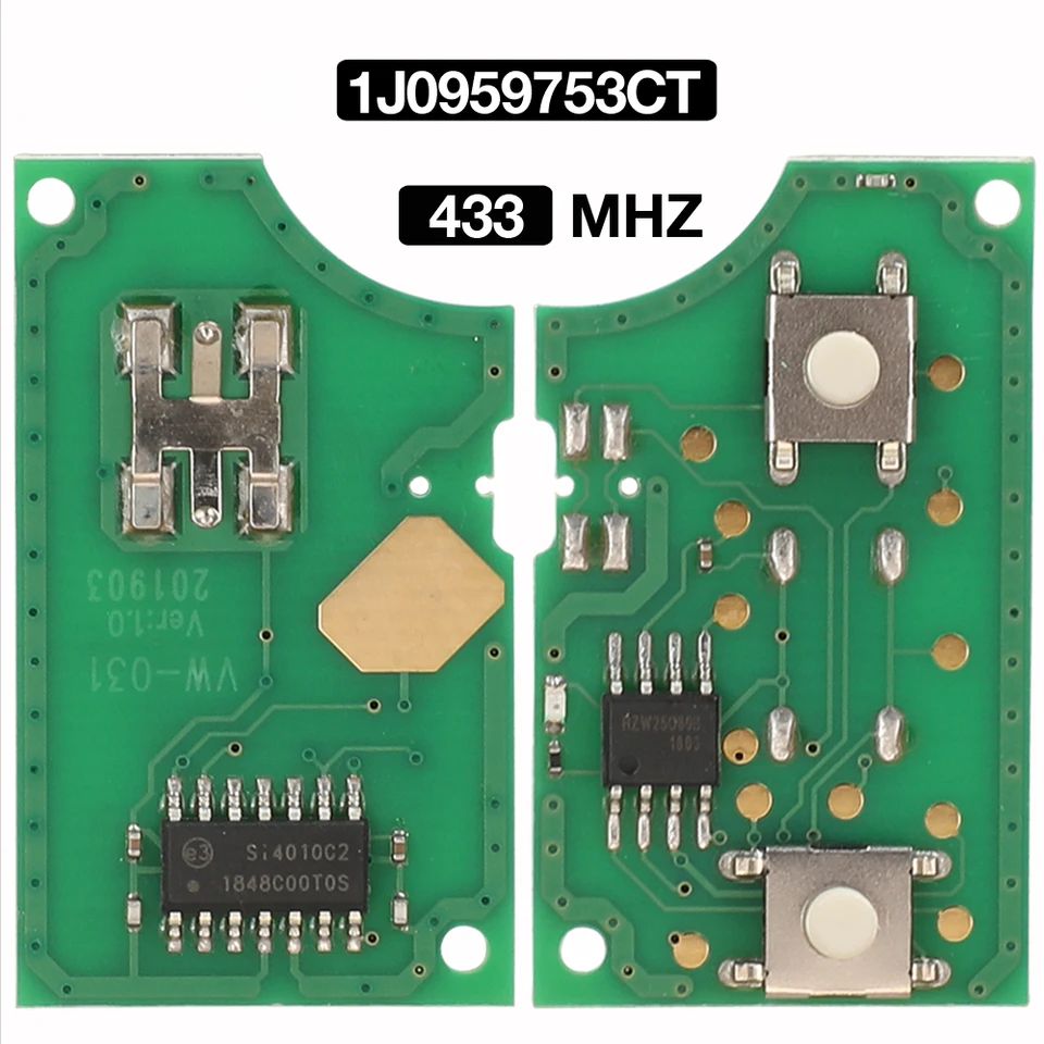Jingyuqin 433MHz 2BTN 1J0959753Ct 1J0959753DJ 1M0959753C ROZPOČTU ROZPOČTU KLICKOVÉHO ROZPODÁRKY PRE VW/VOLKSWAGEN BORA POLO GOLF MK4