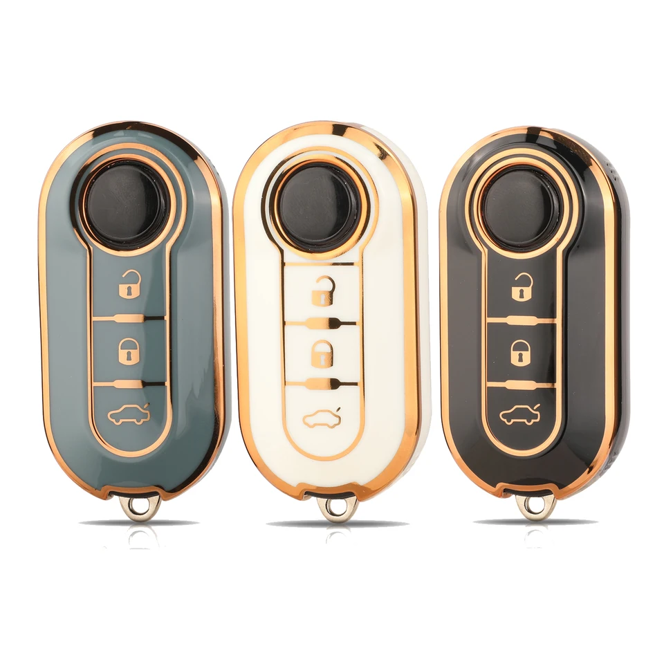 Jingyuqin TPU Car Key Shell Case FOB pre fiat 500 Panda Punto Bravo Doblo Peugeot Boxer Citroen Relay Fiat Ducato Lancia Musa