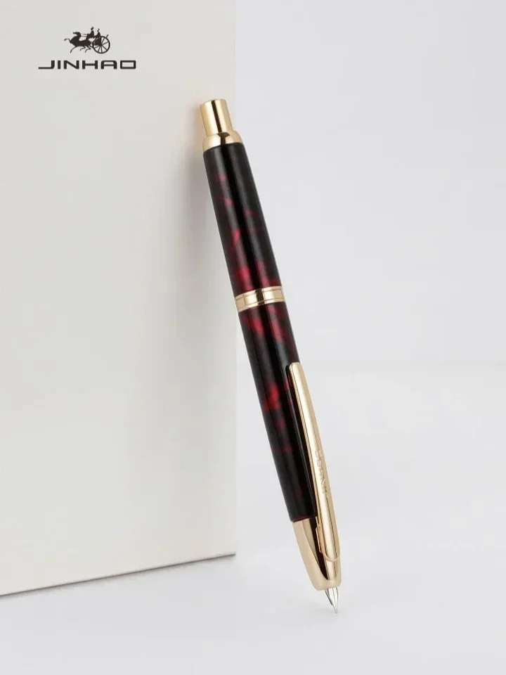 Jinhao 10 Fountain Pen Press Matte Black F/EF NIB kancelárske potreby School School Supplies Darček Atrament Pen PK A1 A2