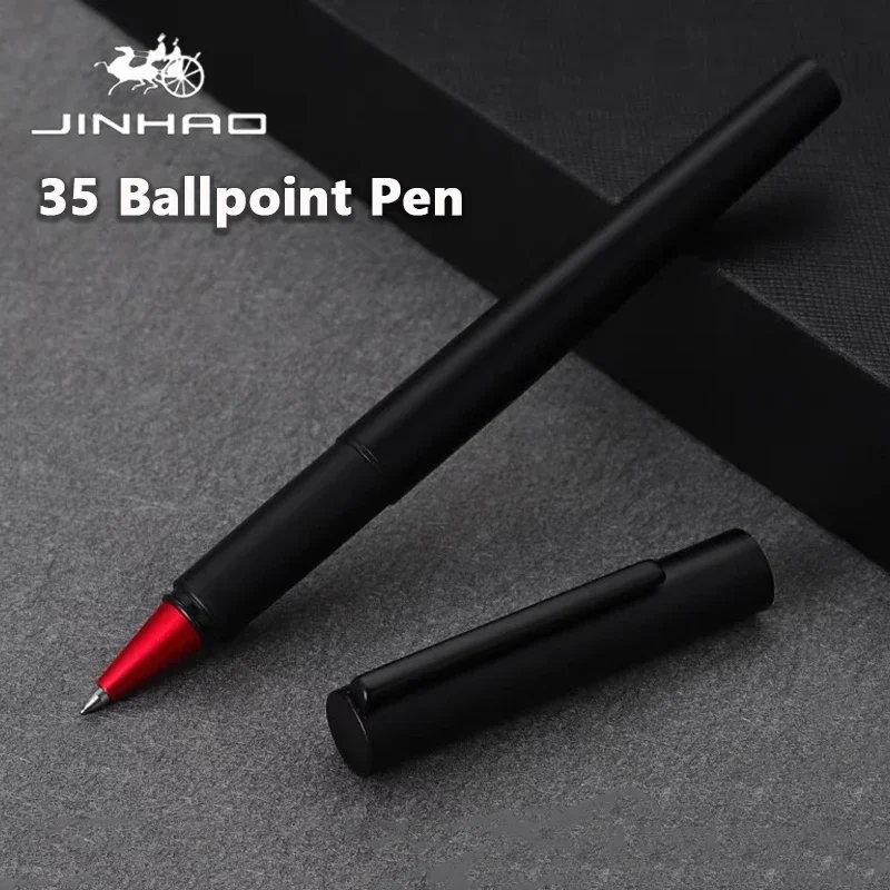 Jinhao 35 Ballpoint Pen Čierne červený 0,5 mm hrot All Steel Luxury Pen Calligrafia Business School Písanie pier