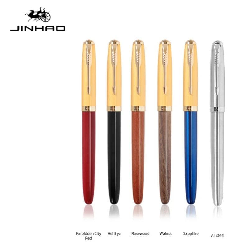 Jinhao- 85 Fountain Pen Retro modrá čierna červená červená viacfarebná celá oceľová plastová obchodná kancelária Školské potreby