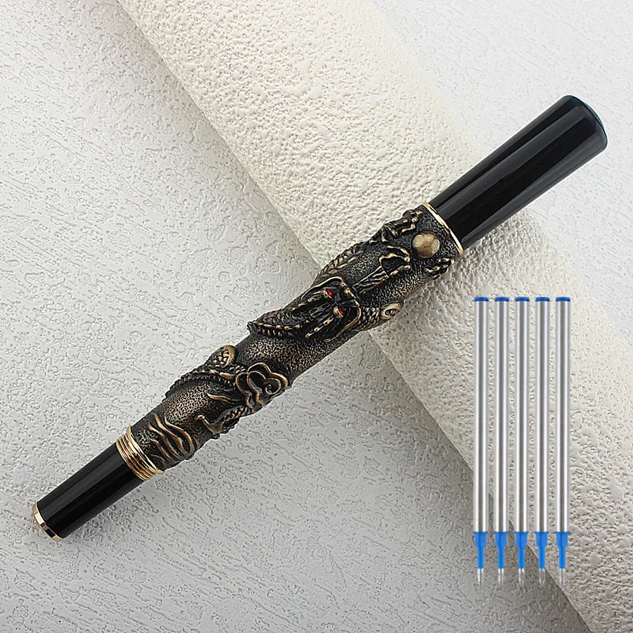 Jinhao Dragon Vysoko kvalitný kovový roller Ball Pen Business Student Gift Ballpoint Pen Office School Dodávky stacionárne PK 9019