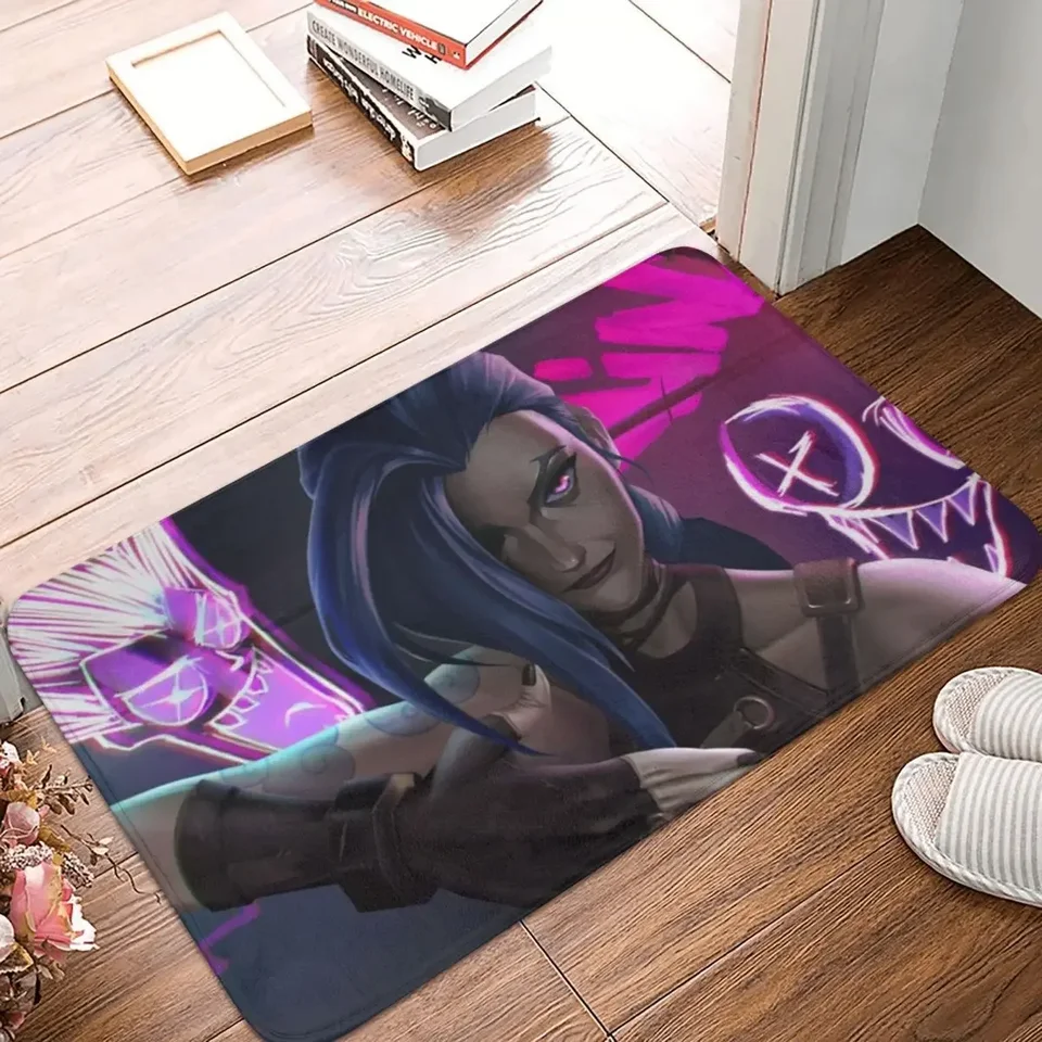 Jinx Arcane Doormat Koberec koberec koberec Mat Footpad Polyester Anti-Slip Washable Entrance Kitchen spálňa balkón WC