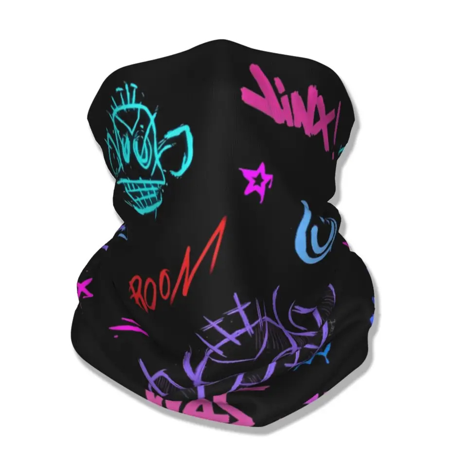 Jinx Monkey Anime Anime Bandana Cover Cover Printed Arcane Game Mask Mask šatky viac-použitie čelenky cyklovanie unisex dospelých praci dospelých