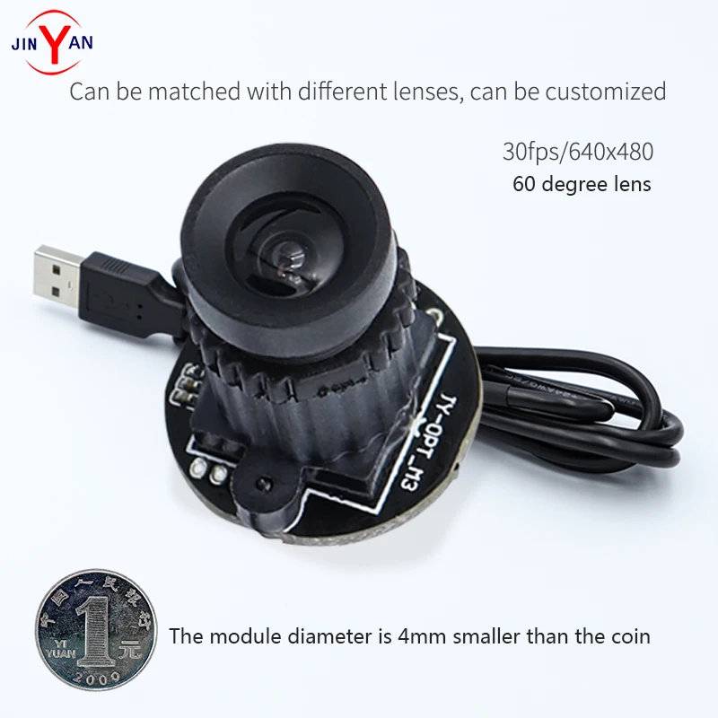 Jinyan 0,3MP Mini Camera UVC Protokol WDR USB2.0 Modul OV7740