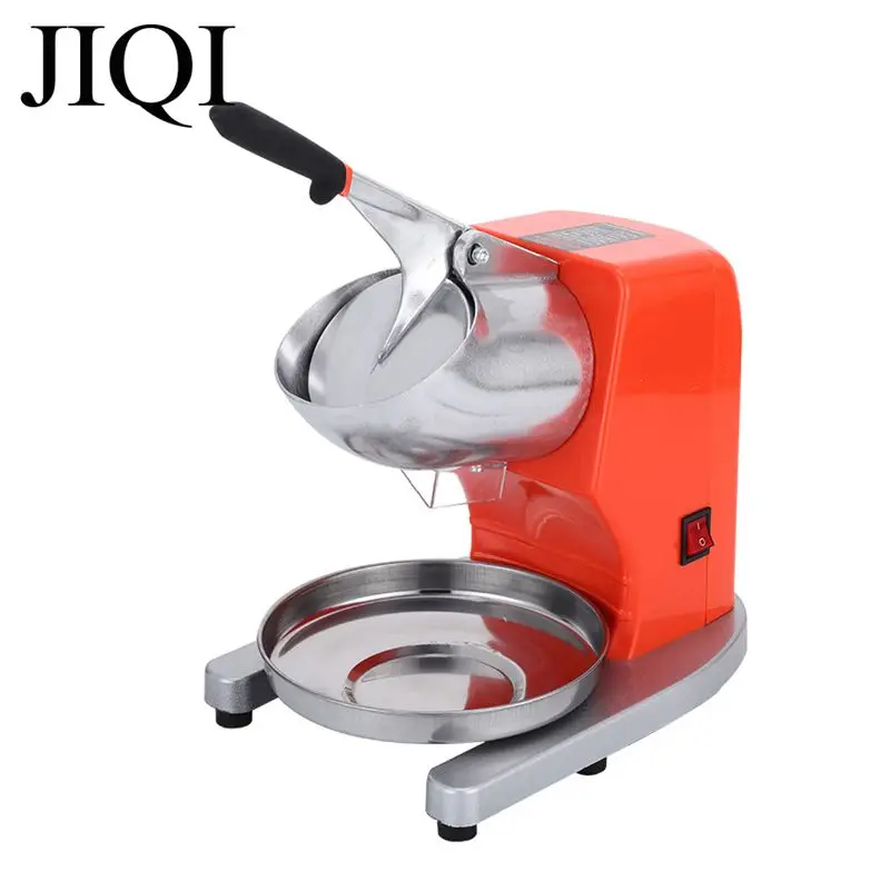 Jiqi 95 kg/h z nehrdzavejúcej ocele Elektrický ľadový drvník dvojité čepeľ smoothie slzie Break Breaking Maker Sneh Cone Grinder 110V 220V
