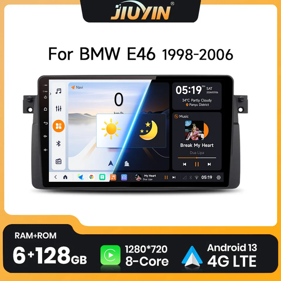 Jiuyin 9 palcový inteligentný systém Android pre BMW E46 M3 318/320/325/330/335 CarPlay Android Auto 2 DIN Autoradio HD Touch Screen
