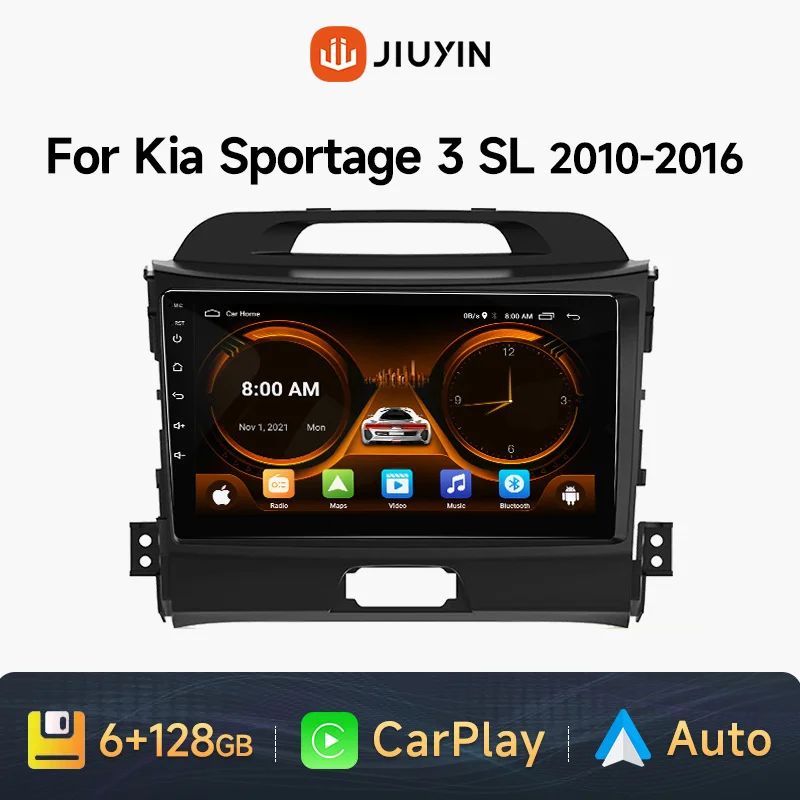 Jiuyin Mg18 AI Voice Wireless CarPlay Android Auto Radio pre Kia Sportage 3 2010-2016 2015 4G Multimediálne GPS 2DIN Autoradio Autoradio