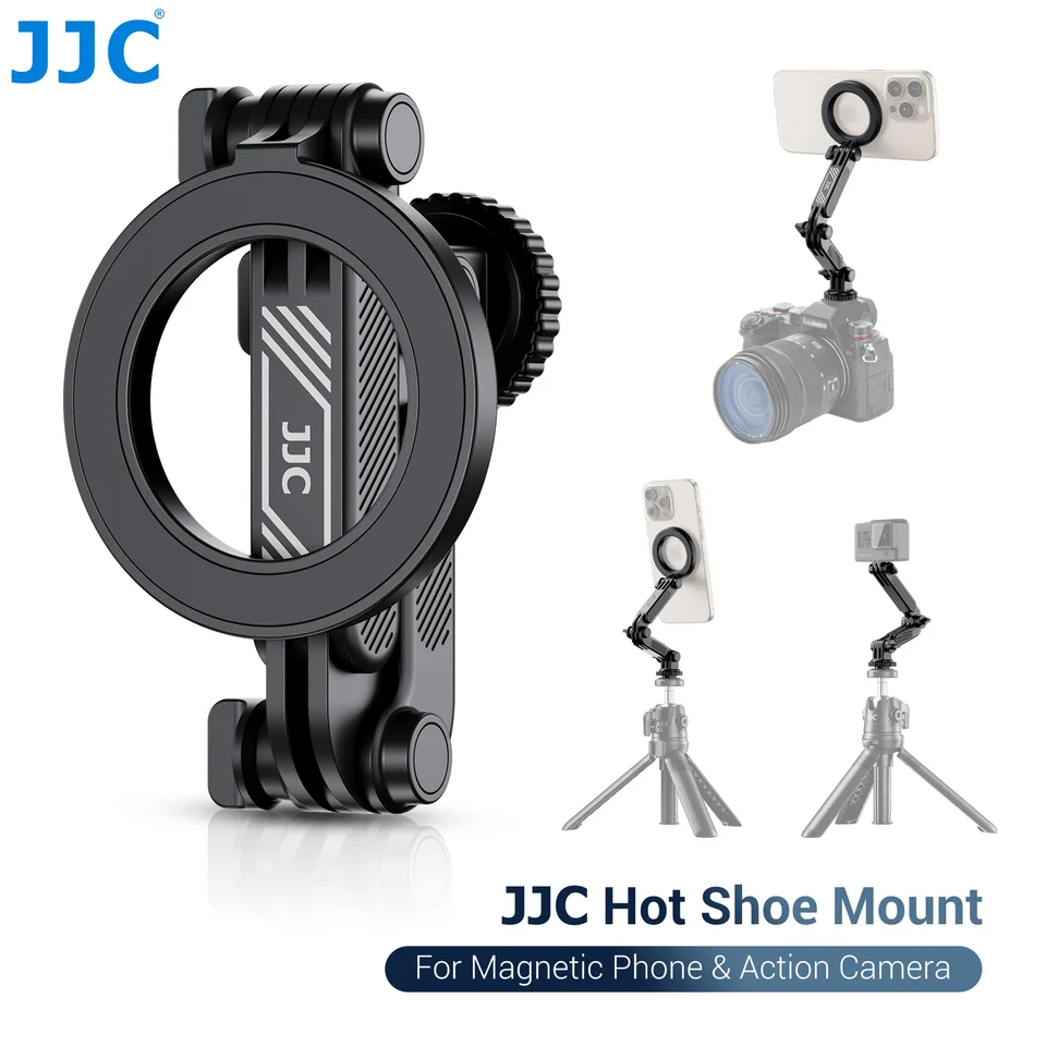 JJC Magnetický telefón Montáž iPhone TRODOD MONT ADAPTER s 1/4 ”skrutkovačom Telefón s obuvou pre fotoaparát iPhone 16 15 14 13 13