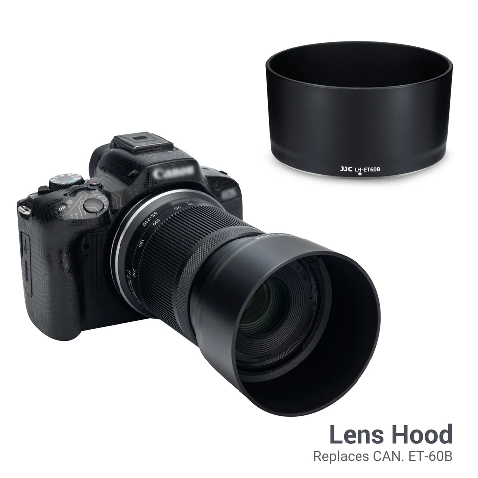 JJC Reverzibilná šošovka pre kánon RF-S-S 55-210 mm F5-7.1 je STM objektív pre EOS R50 R7 R10 R8 R6 R5C R3 RP Nahradenie Canon ET-60B