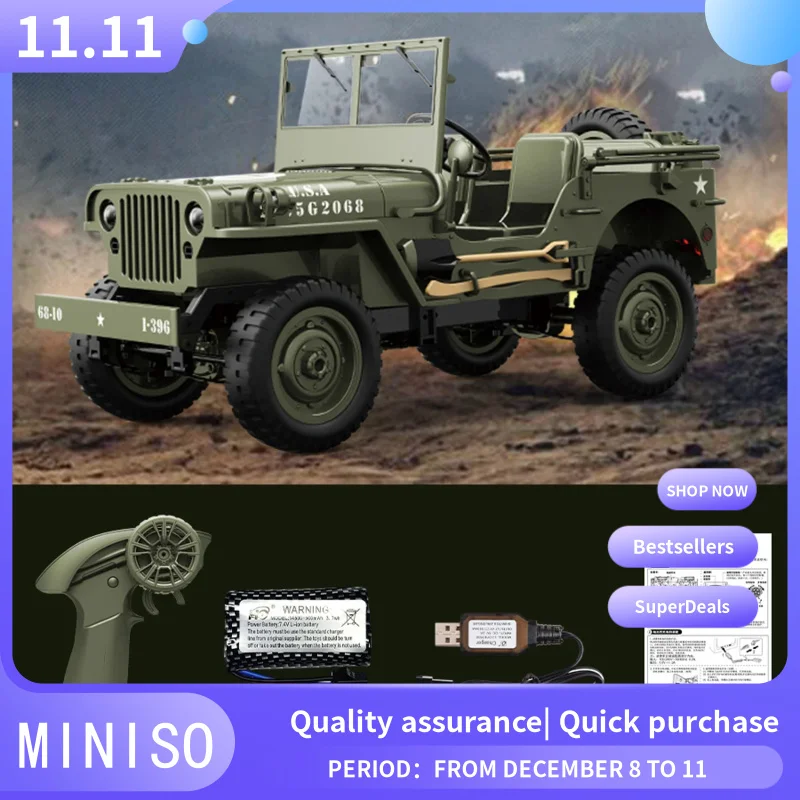 JJRC C8815 RC CAR 1941 Jeep Willys 2,4G 4WD RTR CRACKLER VLASTNÍCTVO Vojenské nákladné vozidlo OFROAD VOZIDLA DOSTATOČNÉ Hračky pre deti pre deti