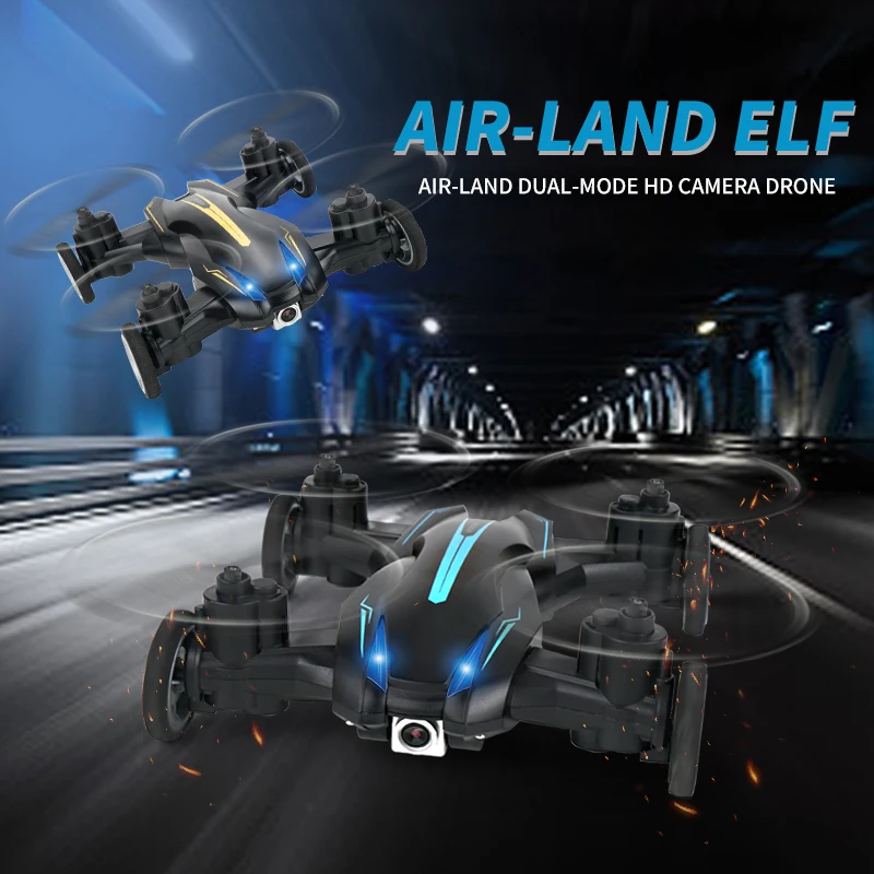 JJRC Land Air RC DRNNE s fotoaparátom DUAL MODE Štvorizový diaľkový ovládací stroj Quadcopter Tumbling Light Flying Electric Car Boys Darček