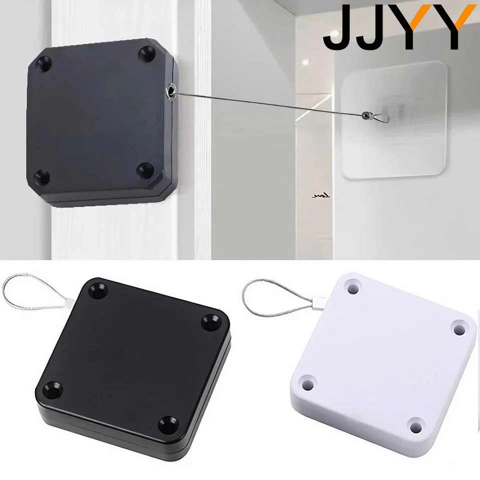 Jjyy Punch Free Dvere Closer Teleskopické dvere Zariadenie Drevené dvere zatvorené posuvné dvere Drôt natiahnite lano Automatické zatváranie dverí Artifac