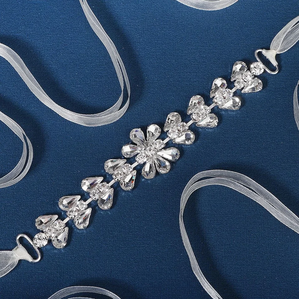 JLZXSy Cute Leskiny Smbinestone pás pásu pre detské javiskové vystúpenie, Svadobné šaty nevesty pásový pás Small Crystal Bask Belt