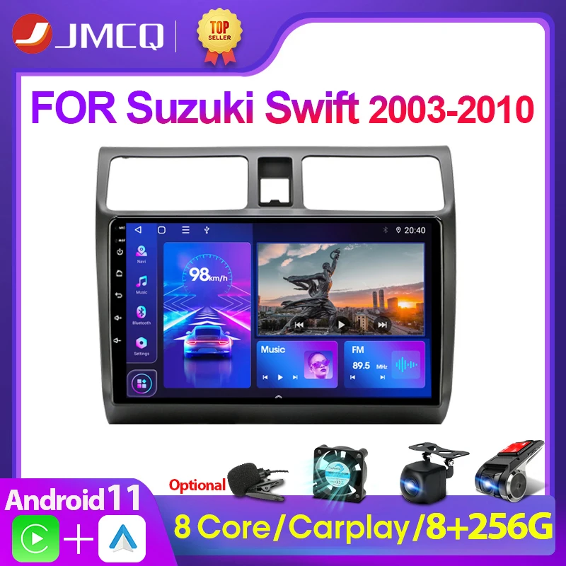 JMCQ 2DIN Android 11 Car Stereo Radio Multimidia Video Player Navigation GPS pre Suzuki Swift 2003-2010 4G DSP 2 DIN DVD CarPlay