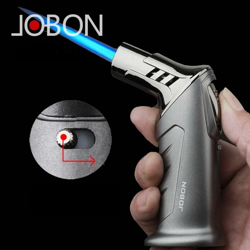Jobon High -Power Spray Gun Windproof Flame Torch Torch Plyn Upaľovač bezpečnosť Zamknutý oheň vonkajší kemping BBQ kuchynské zapaľovače cigarety