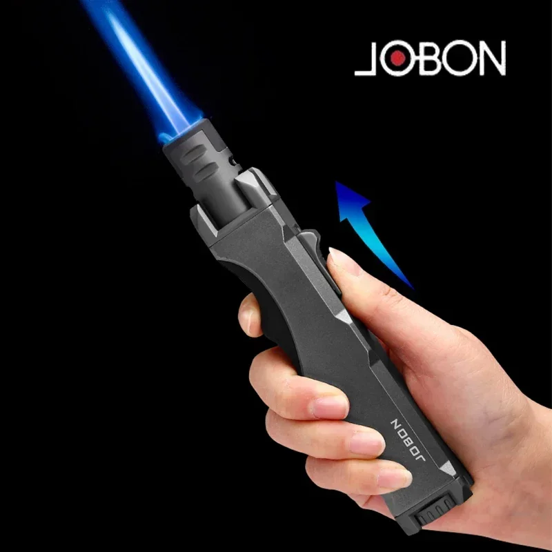 Jobon Metal Outdoor Overe Turbine Turbine Turn Blue Flame Direct Butane Gas Svetžší High End Cigar Darček vonkajšie kempingové náradie