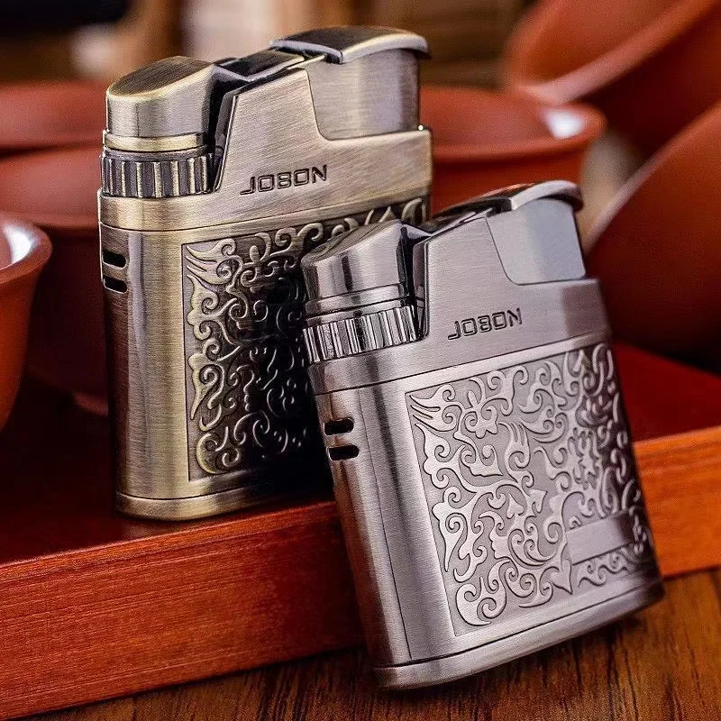 Jobon Original Relifeded Butane Plyn Svetžší tryskový kovový kovový odbočka Cigareta Zapaľovač retro fajčiace príslušenstvo