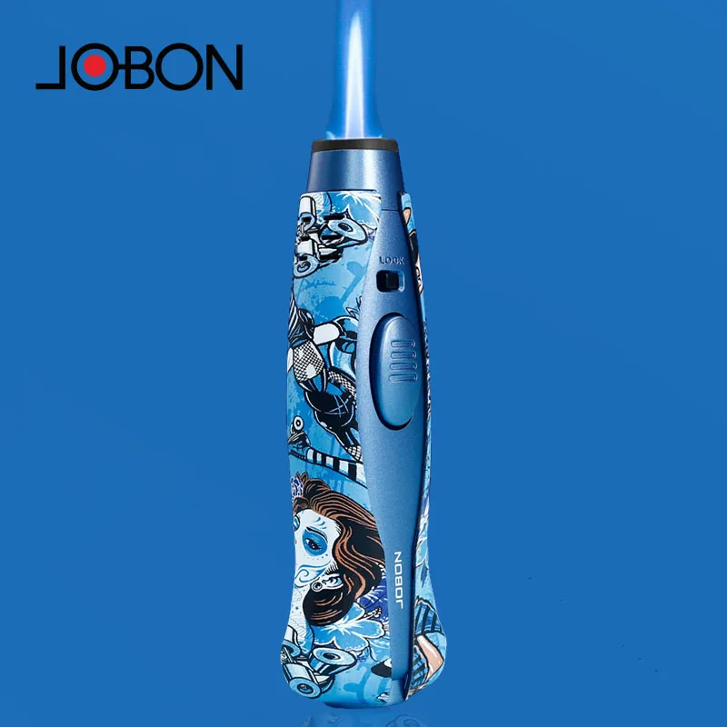 Jobon Outdoor ODPORUP BUTANE Plyn Upaľovač 360 ° pomocou modrého plameňa Turbo Jet Ignition Gun Cook BBQ Cigar Unter