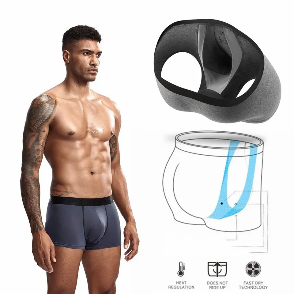 Jockmail sexy muži spodná bielizeň boxery šortky Modail CueCas Boxers pletene U Convex Design Design Calzoncillos Slip Gay Underwear