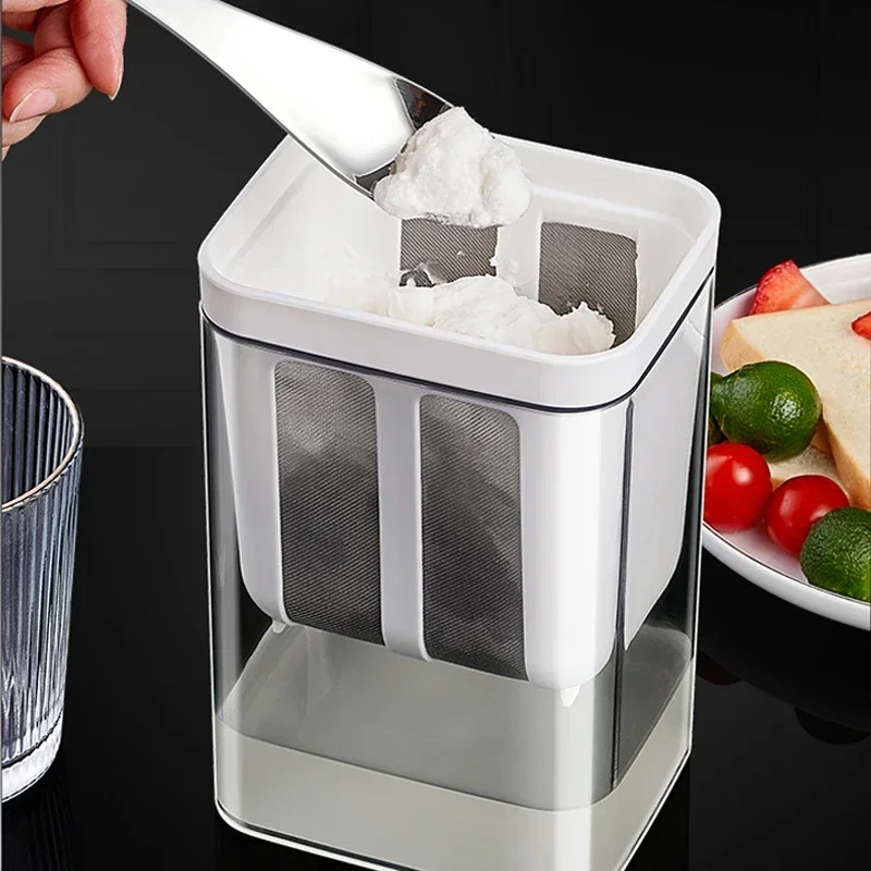 Jogurt Fotenka Domáce srvátkové oddelenie opakovane použiteľné mlieko sitka rýchle sitko box kuchynské kuchynské náradie vlhkosť