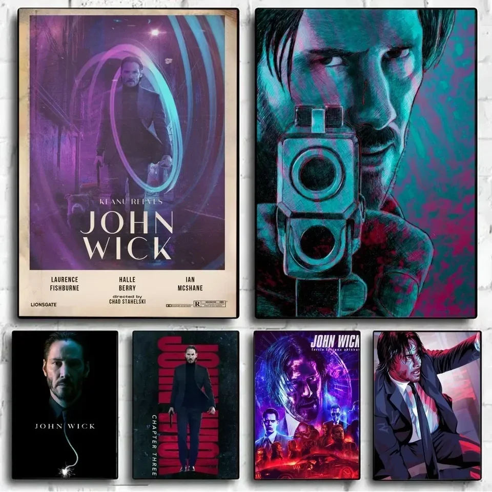 John Wick Movie Characte Plagát Žiadny zarámovaný plagát Kraft Club Bar papier Vintage plagát nástenná maľba maľba spálne Študijné nálepky