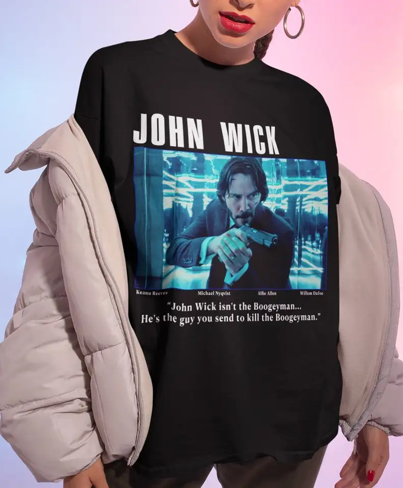 John Wick Movie tričko, Unisex, Keanu Reeves Action Movie Tričko, vzácny retro vintage filmový darček darček pre milovníka filmu