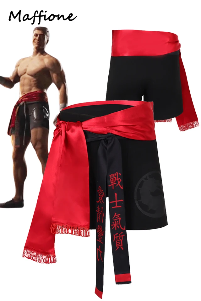 Johnny Cage Cosplay Men Fantasy Belt Pants Outfit Hra Mortal Cosplay Kombat Masguise kostým mužský roleplay halloween Party Suit