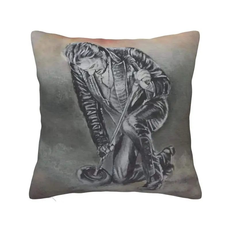 Johnny Hallyday Rock Star Cushion Cover France Singer Soft Nordic vankúš pre automobilovú pohovku