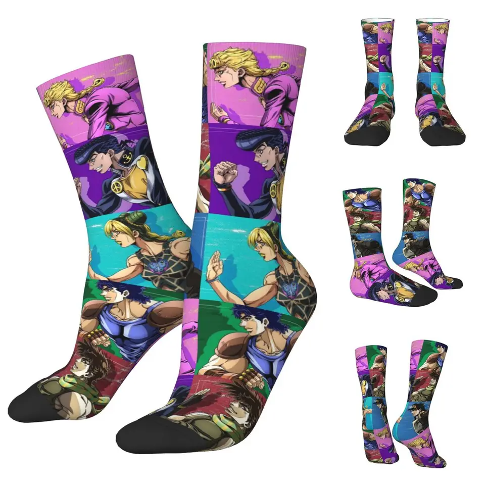 JoJo Bizarre Adventure Unisex ponožky, beží 3D tlač Happy Socks Street Style Crazy Sock