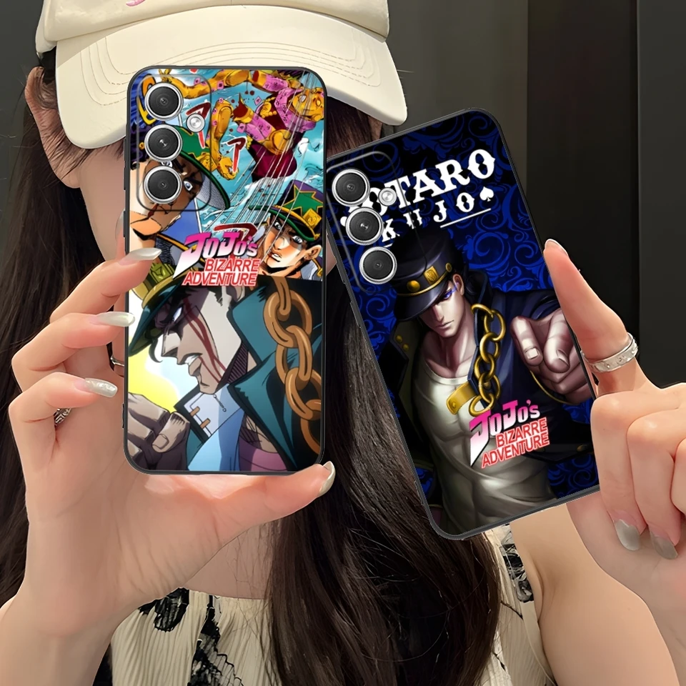 JoJo Jotaro Kujo Cool Mobile Mobile Pase pre Samsung Galaxy S24 S23 S22 S21 S20 S10 S9 Plus Fe Ultra Lite Black Cover Shell