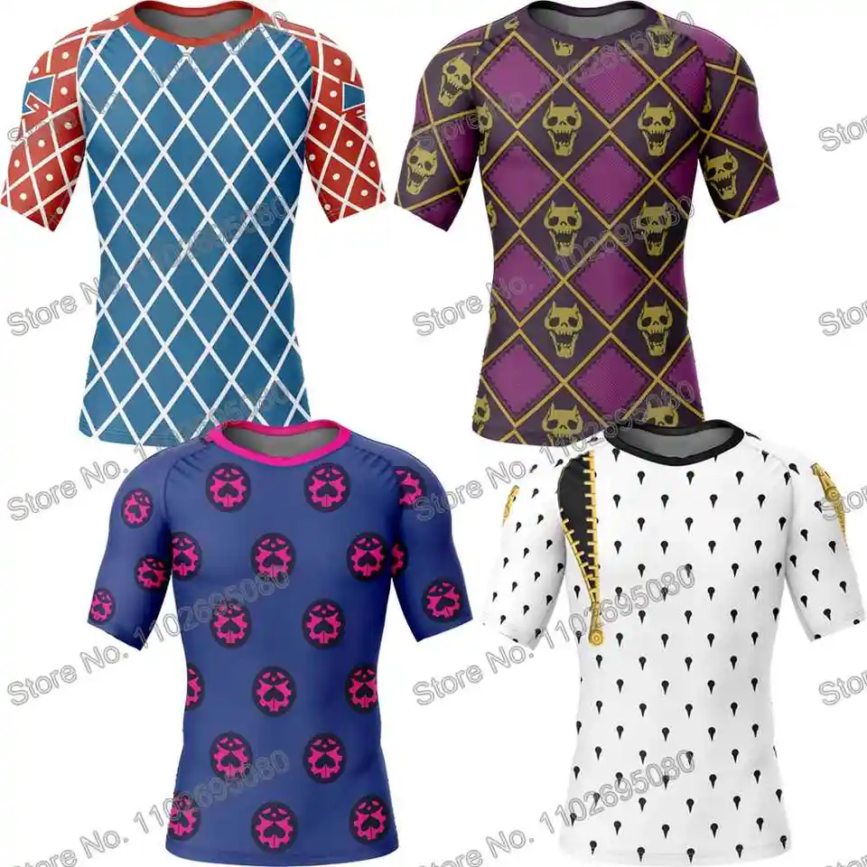 Jojo's Bizarre Adventure Surf Clothing Bjj MMA Men Anime vyrážky strážca potápanie tričko Tesné plavky Summer Beach Flotsuit Gym