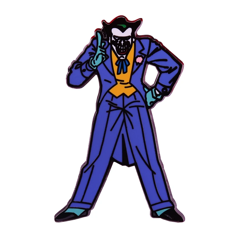 Joker Ghastly Grin Smalt Pin Pin Animovanú sériu zbierku