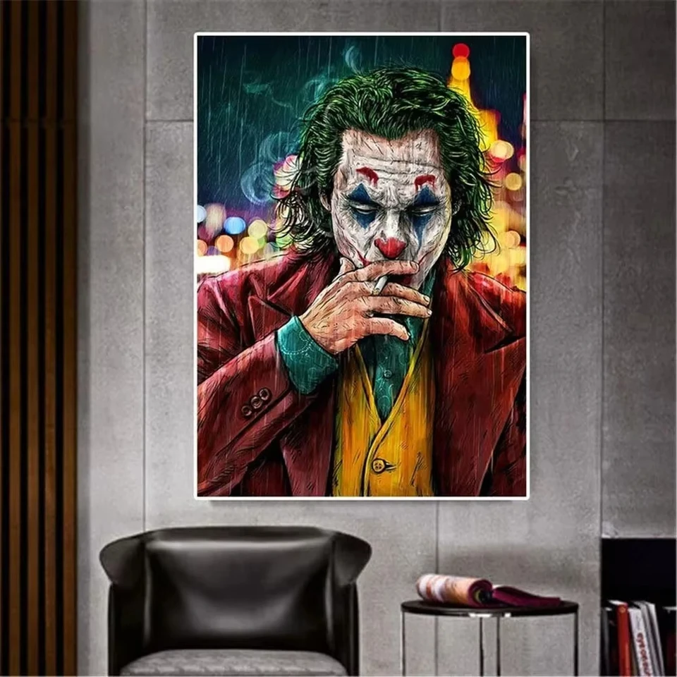 Joker Man Oil Canvas Painting Comic-Joker Prints Wall plagát Domáce maľba nástenné obrázky pre dekoráciu obývacej izby