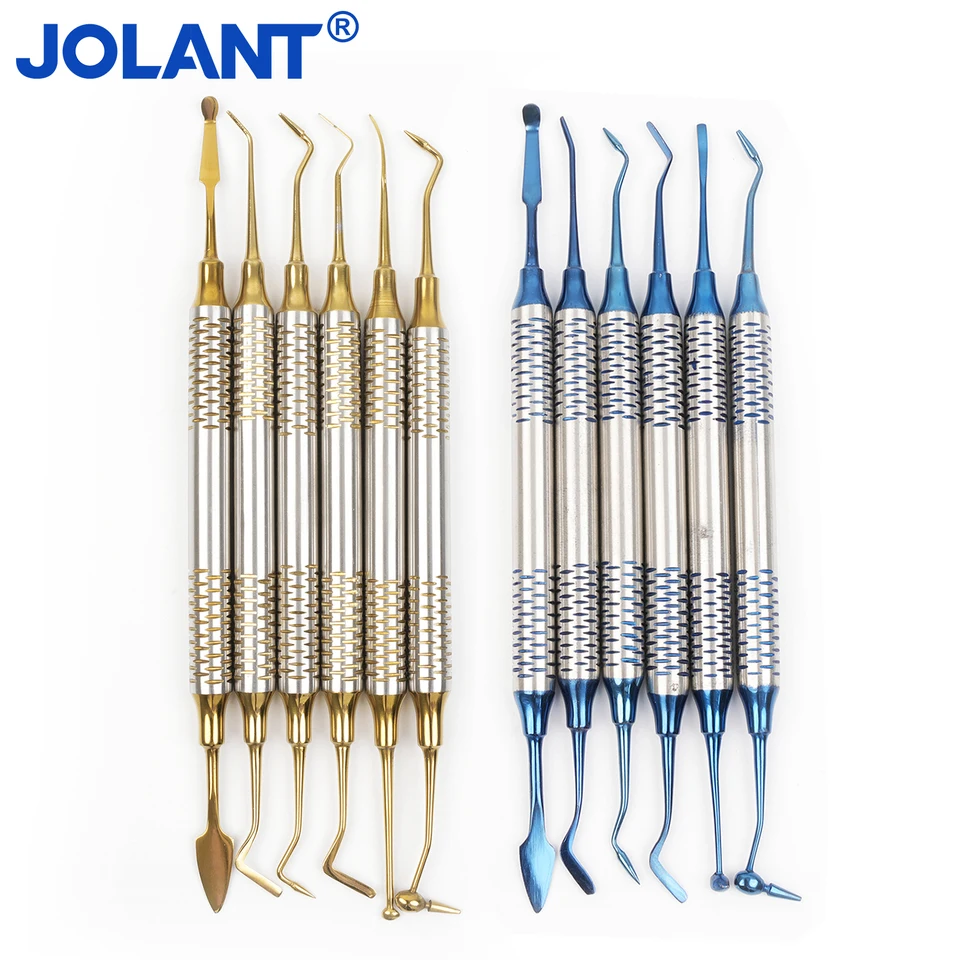 Jolant 6pcs/Kit Dental Composite Revin Fling Spattula 18.5 cm Živita na výpočet nástrojov na opravu nástrojov Titanium Panlated Head Titán
