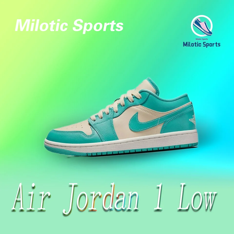 Jordan Air Jordan 1 Nízky trendy pohodlie šport nízka retro doska topánky modrá zelená